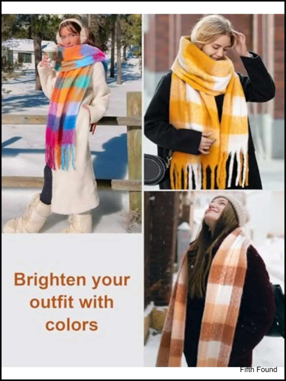 Women's Soft Chunky Blanket Scarf Oversized Warm Winter Wrap Fringe